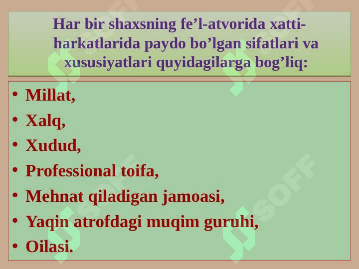 Slayd.  JAMOA VA GURUH 3