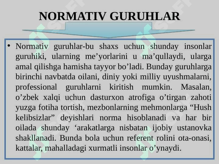 Slayd.  JAMOA VA GURUH 7
