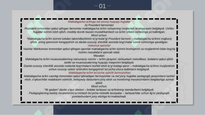 Maktabgacha talimga doir farmon,qaror va farmoishlarni sohaga keng tadbiq etish usullari 4