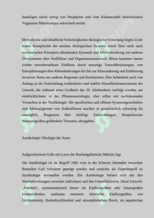 Ökologie. Ökologische organisationen 7