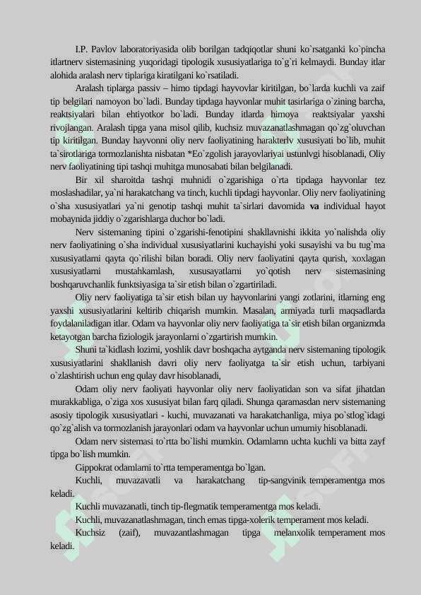 Oliy nerv faoliyati tiplari 5