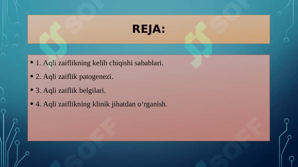 Aqli zaiflikning klinik tavsifi 2