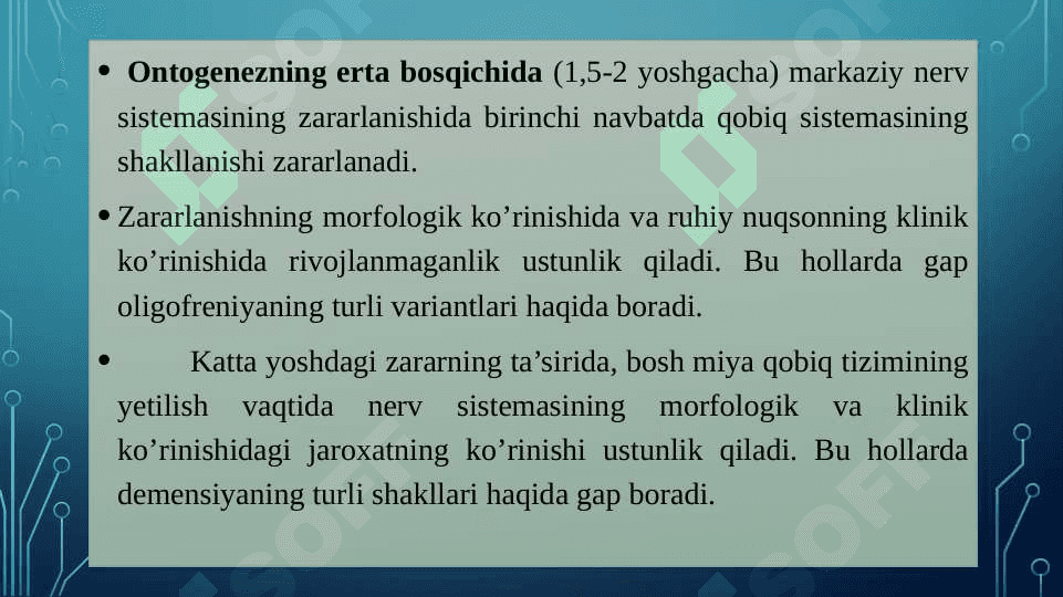 Aqli zaiflikning klinik tavsifi 6
