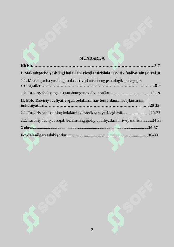 MAKTABGACHA YOSHDAGI BOLALARNI HAR TOMONLAMA RIVOJLANTIRISHDA TASVIRIY FAOLIYATING AHAMIYATI. 2