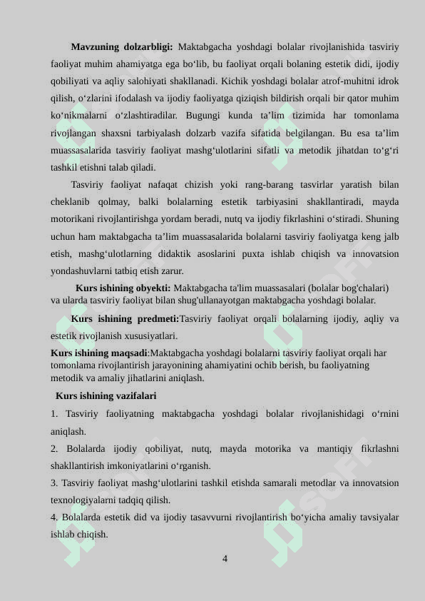 MAKTABGACHA YOSHDAGI BOLALARNI HAR TOMONLAMA RIVOJLANTIRISHDA TASVIRIY FAOLIYATING AHAMIYATI. 4