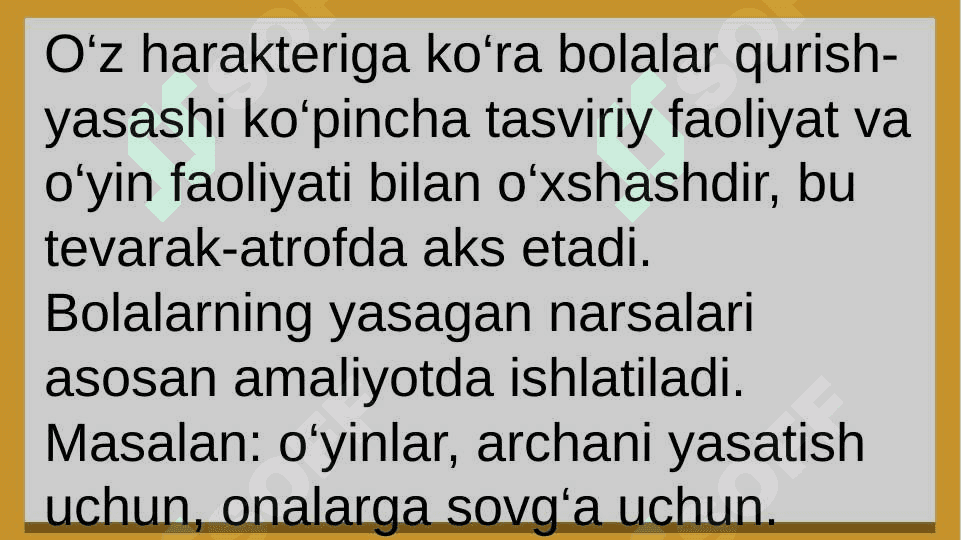 Turli yosh guruhlarda qurish - yasash 4