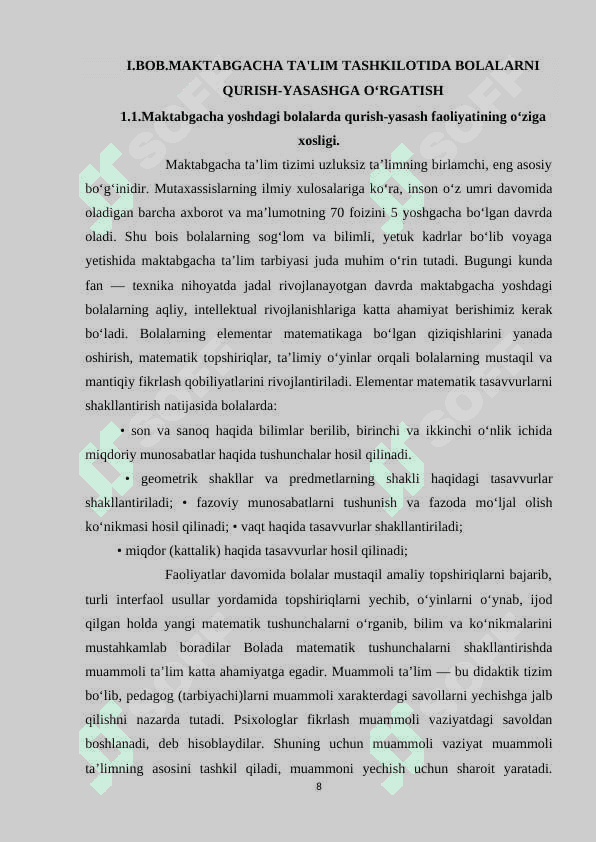 TURLI YOSH GURUHLARIDA QURISH-YASASH. 8