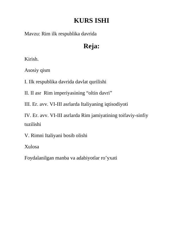 Rim ilk respublika davrida 1