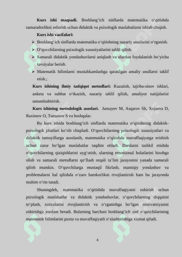 BOSHLANGʻICH SINFLARDA MATEMATIKA OʻQITISHNING DIDAKTIK-PSIXOLOGIK MASLAHATLAR 4