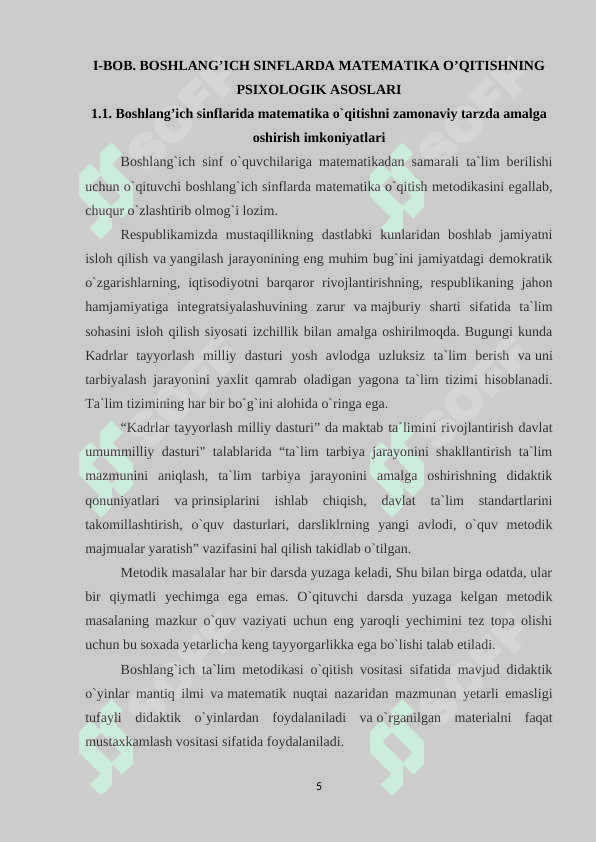 BOSHLANGʻICH SINFLARDA MATEMATIKA OʻQITISHNING DIDAKTIK-PSIXOLOGIK MASLAHATLAR 5