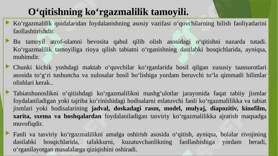 Kar bolalar maktabida ta’lim tamoyillarini amalga oshirilishi. 8