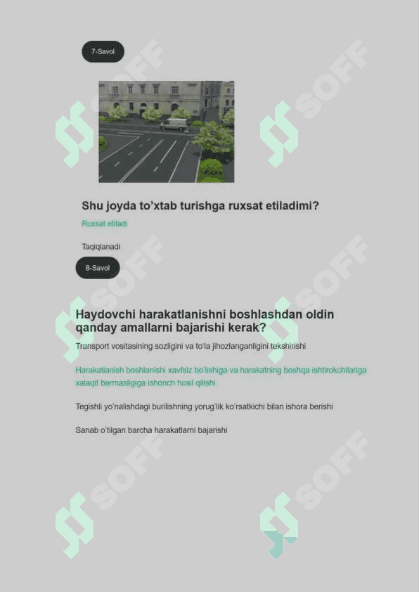 avtotest savollari javoblari bilan 5