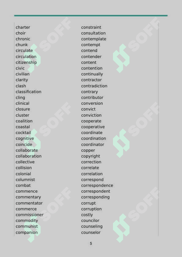 C1 CEFR Vocabulary Word List 5