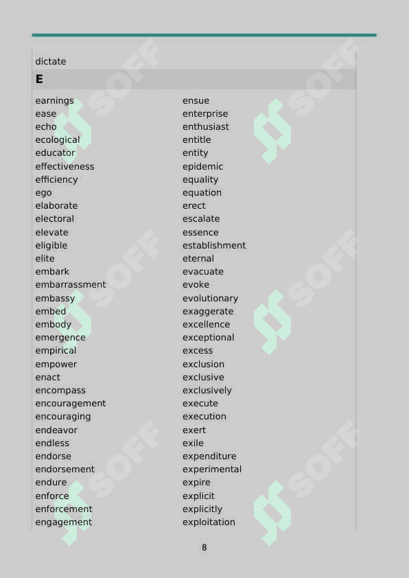 C1 CEFR Vocabulary Word List 8
