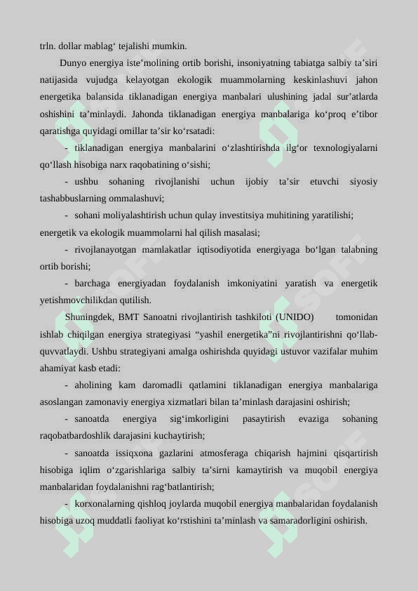 O`zbekistonda yashil energetikani rivojlantirish istiqbollari 3