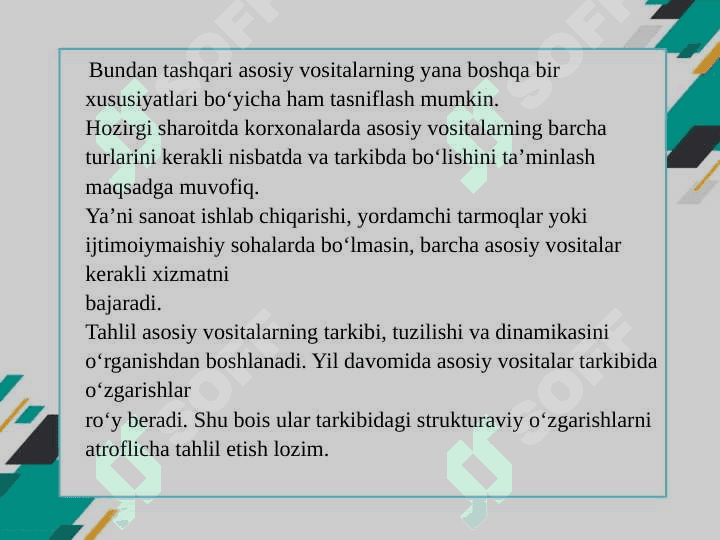 Asosiy vositalarning tarkibi, tuzilishi va dinamikasini tahlili 6