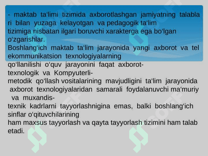 Uzluksiz ta’lim jarayonida  boshlang’ich sinf o’qituvchilarining axborot kompetentligi kasbiy tayyorgarligi natijasi sifatida. 2