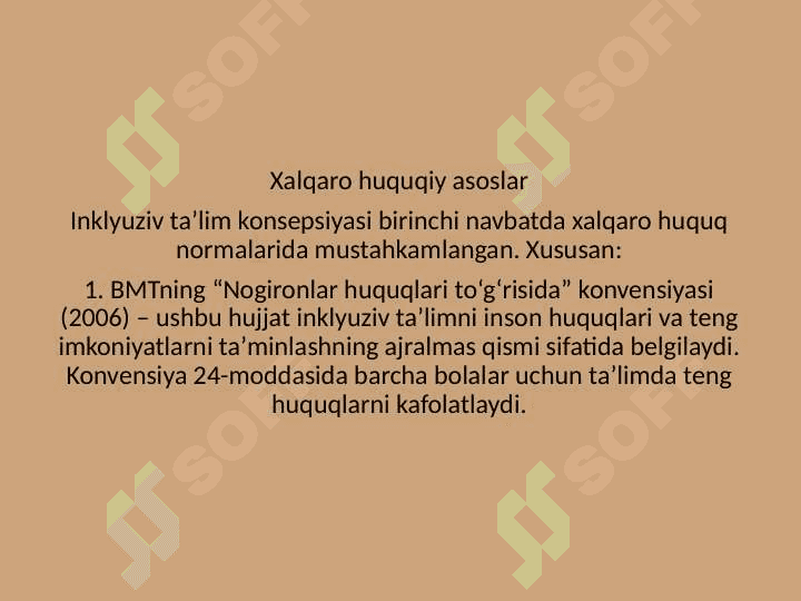 Mavzu: Inklyuziv taʼlimning huquqiy asoslari 3