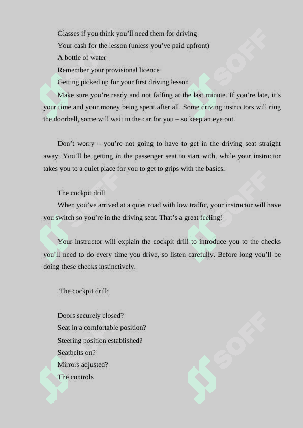 Preparation for the practical lessons 3