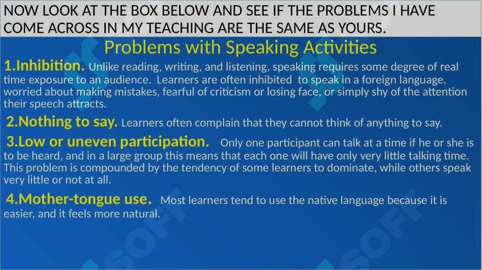 Providing successful oral fluency practice in the EFL setting 4