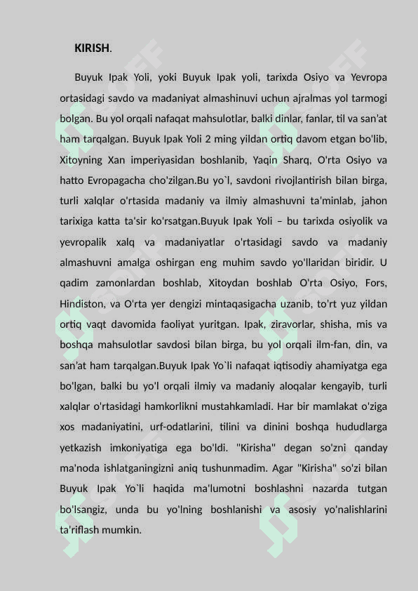 Buyuk Ipak yo`li. 2
