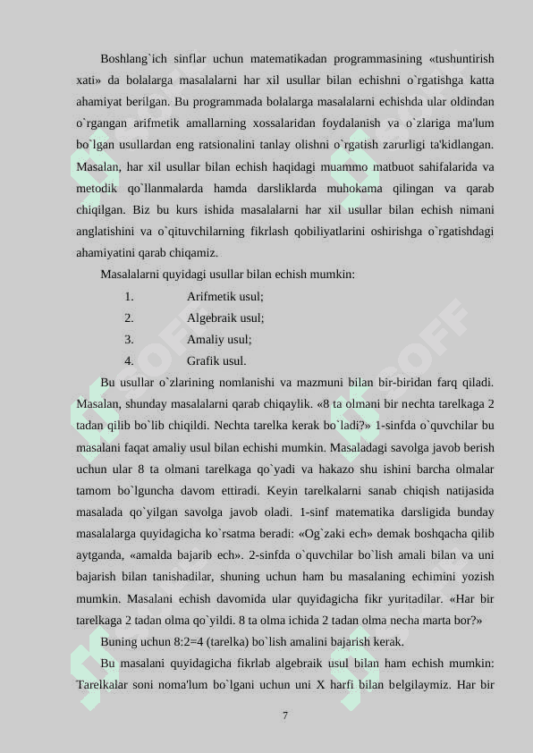 O`quvchilarda masala yechish uquvini shakllantirish 7