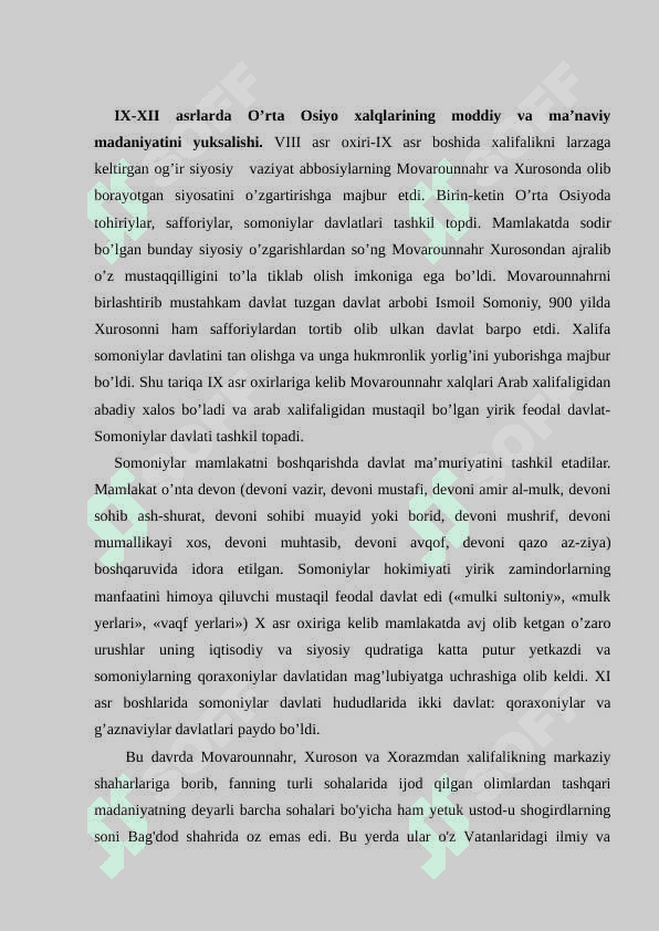 O’rta Osiyo xalqlarining IX-XII asrlardagi (Renisans) uyg’onish davri (2) 2