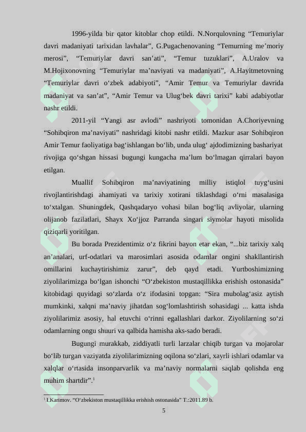 XIV-XV asrlarda O‘rta Osiyoda yuz bergan yangi renessans davri xalqimizning jahon sivilizatsiyasiga qo‘shgan hissasi 5