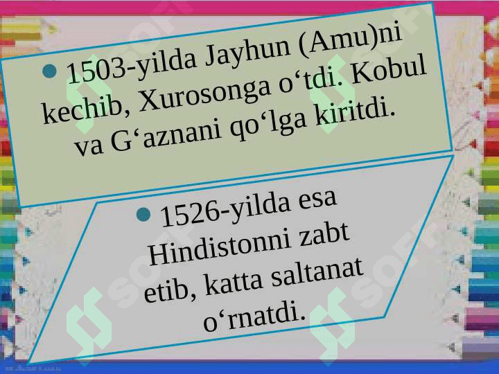 Zahiriddin Muhammad Bobur hayoti va ijodi 7