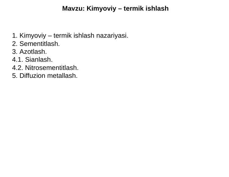 Kimyoviy – tеrmik ishlash 1
