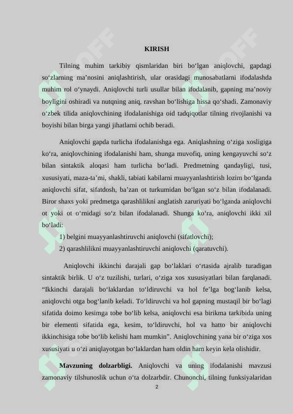 Aniqlovchi va uning ifodalanishi kurs ishi.1.docx 2