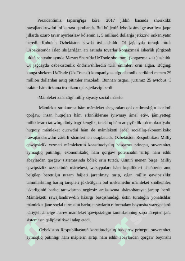 Milliy qáwipsizlikti támiynlew boyınsha ámelge asırılıp atırģan jumıslar 4