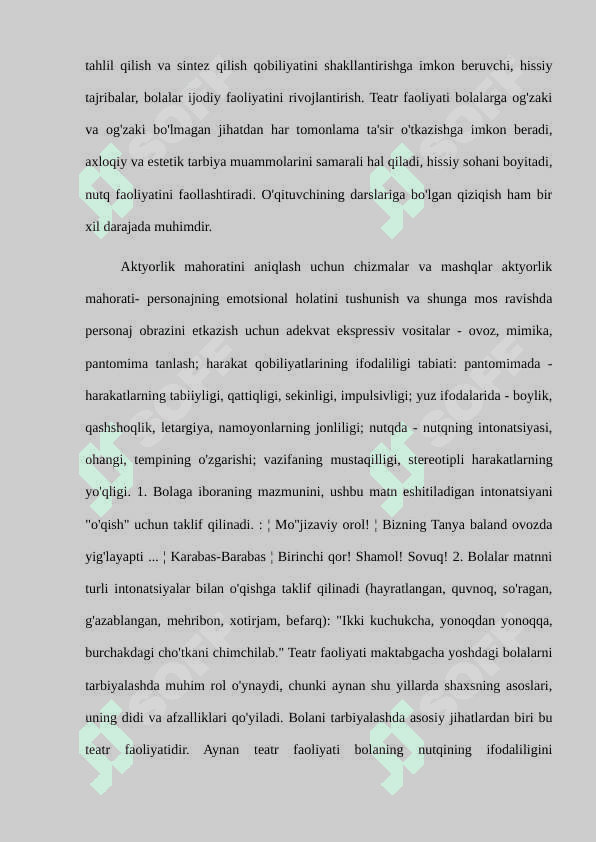 Sahnalashtirish faoliyatida bolalarda aktyorlik qobiliyatini rivojlantirish 3