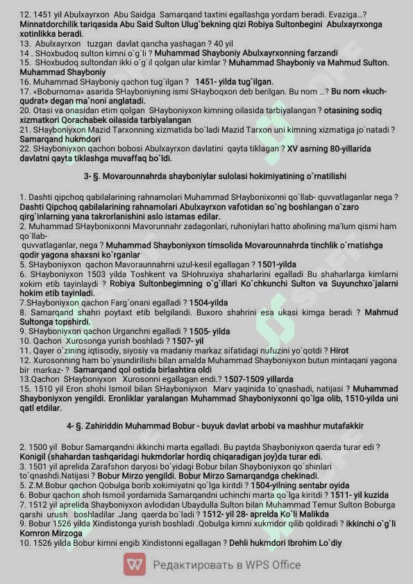 Tarix Savol javob 2