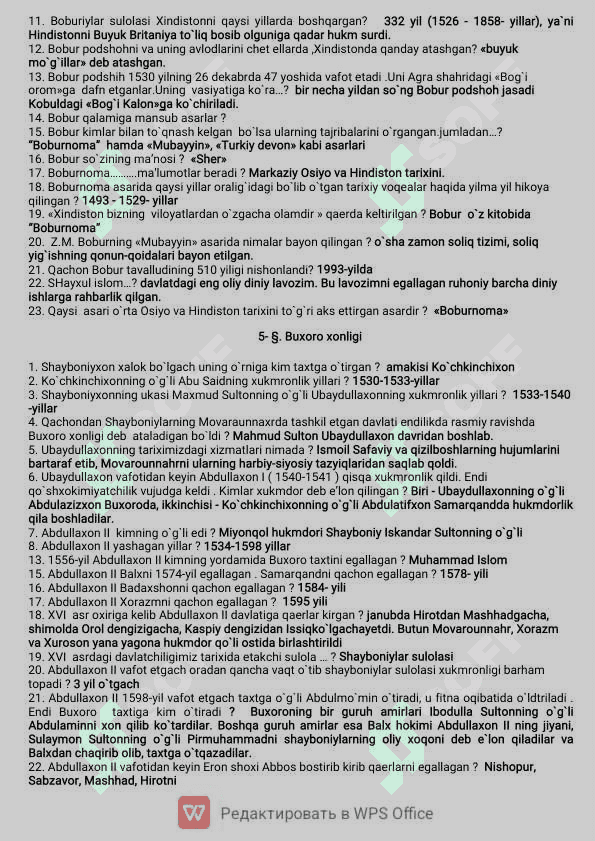 Tarix Savol javob 3