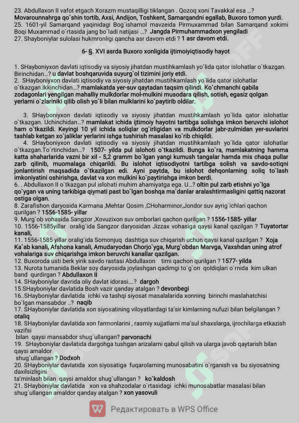 Tarix Savol javob 4