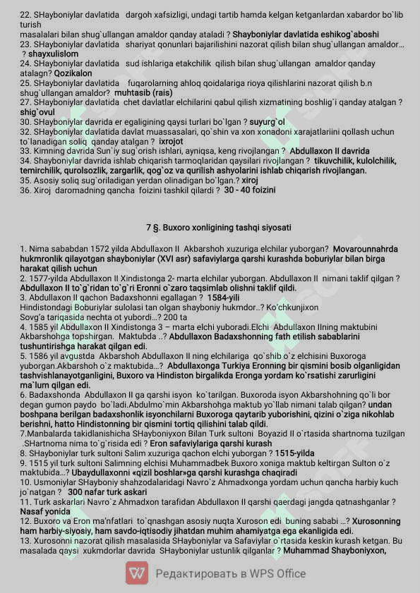 Tarix Savol javob 5