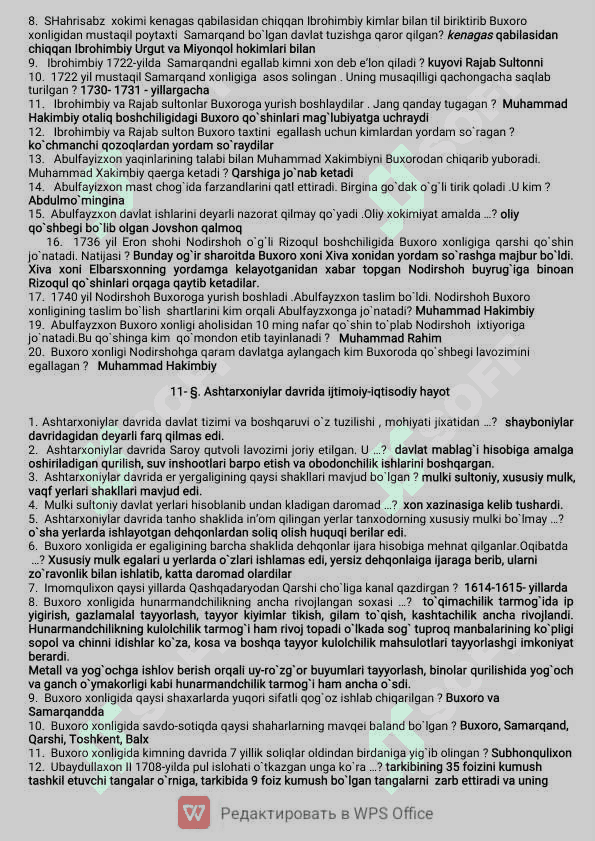 Tarix Savol javob 8
