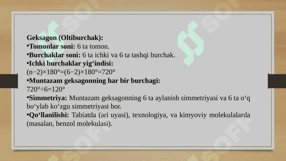 Yassi shakllarning xossalari(pentagon, geksagon) 4