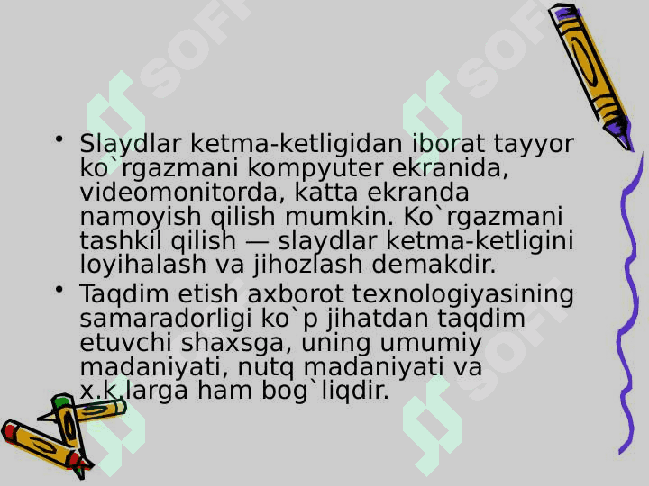 Multimedia. Power Point dasturining asosiy elementlari 4