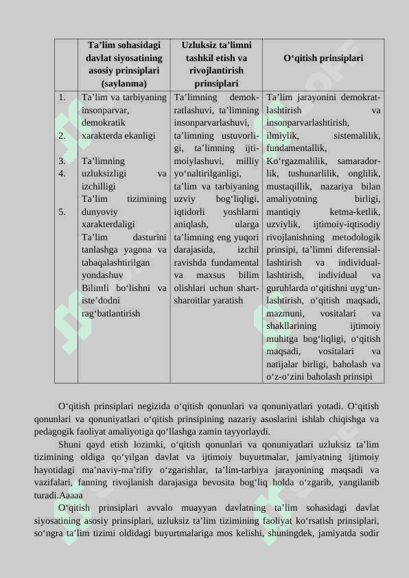 Tabiiy fanlar nazariyasi va metodikasi fanida ta’lim-tarbiyaning mazmuni va mohiyati. 4