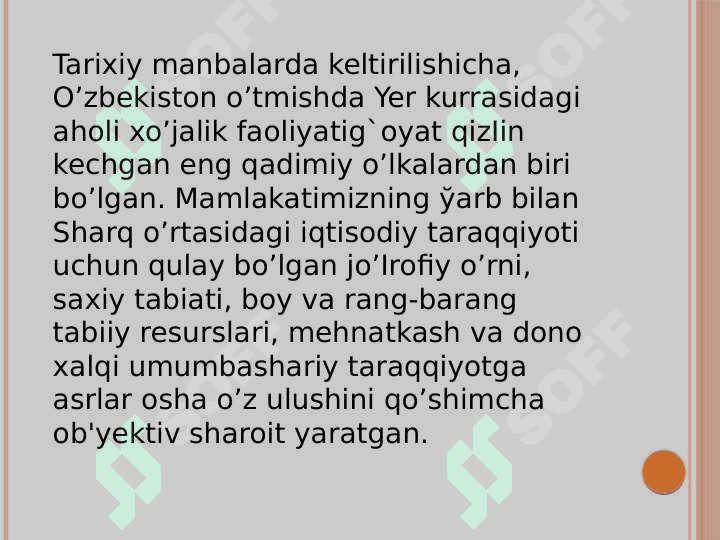 Qishloq xo’jaligi va sanoat soxasidagi o’zgarishlar 4