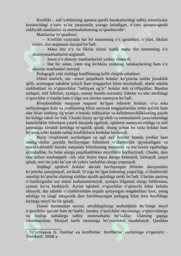 O‘QITUVCHI KASBIY FAOLIYATIDA PEDAGOGIK NIZOLAR VA ZIDDIYATLAR. ULARNI BARTARAF ETISHNING PEDAGOGIK- PSIXOLOGIK TALQINI 3
