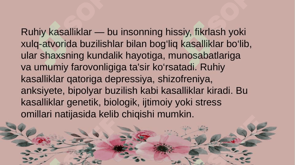 Ruhiy kasalliklar haqida tushuncha 3