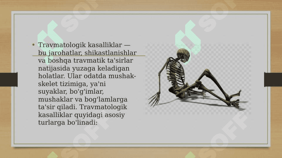 Travmatologik kasalliklari haqida tushuncha 2