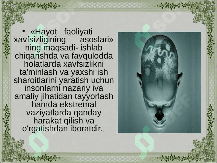 Faoliyat xavfsizligini ta’minlashda insonning psixofiziologik ko’rsatkichlarining ahamiyatini o’rganish 8
