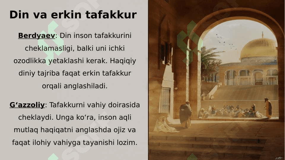 DIN VA HURFIKRLILIK Berdyaevning diniy hurfikrlilik haqidagi g‘oyalarini G‘azzoliy g‘oyalari bilan qiyoslash 2