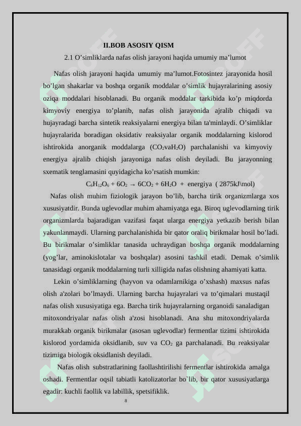 KREBS SIKLI VA UNING AHAMIYATI KURS ISHI. 8