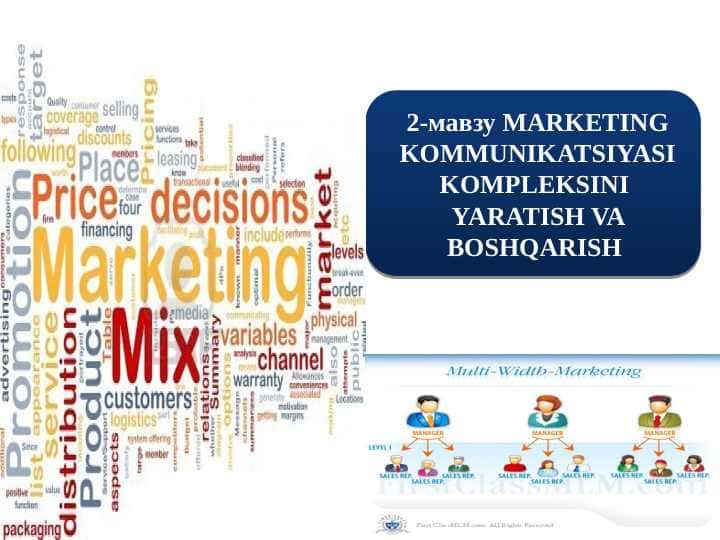 MARKETING KOMMUNIKATSIYASI KOMPLEKSINI  YARATISH VA BOSHQARISH