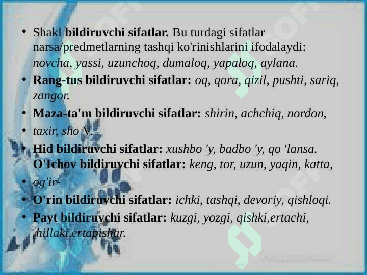 Sifat kategoriyalari 5